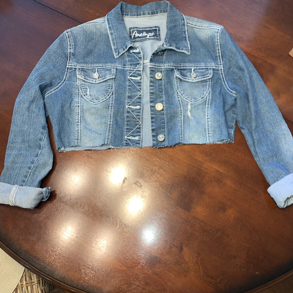 Amethyst Cropped Denim Jean Jacket